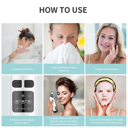 JoyPretty® Electric Blackhead Remover tool - Deep Pore Facial Cleaner for Black heads, Whiteheads, Acne Removal Joy Pretty Skin
